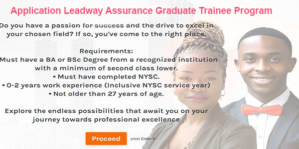 Application Leadway Assurance Graduate Trainee Program 2024